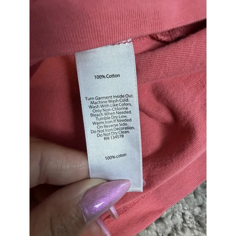 Vineyard Vines Shirt Mens XL Pink Whale Pocket Logo Crew Neck Cotton Classic Fit